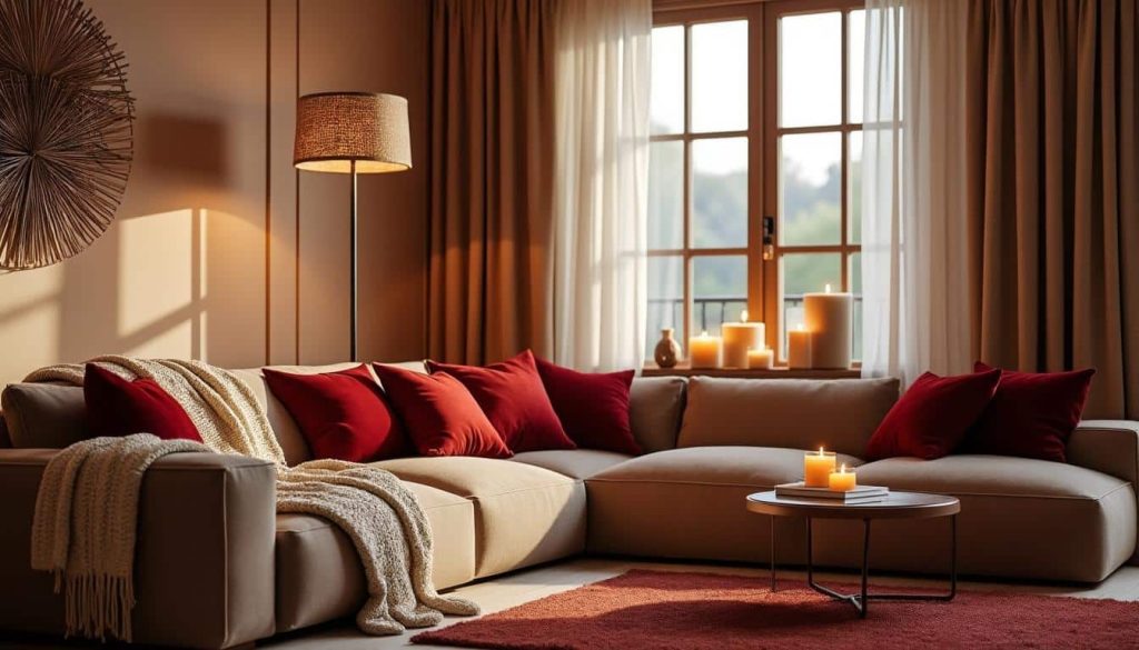 découvrez comment créer un salon cocooning avec des couleurs chaudes, des matières douces et un éclairage tamisé pour une ambiance chaleureuse et réconfortante.