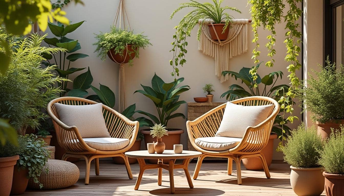 découvrez comment le mobilier en rotin apporte une touche bohème et naturelle à votre terrasse, créant un espace chaleureux et convivial.