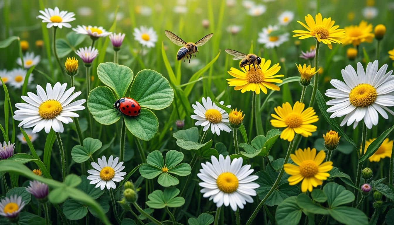 découvrez comment une pelouse fleurie contribue à préserver la biodiversité en attirant et soutenant les insectes auxiliaires bénéfiques pour votre jardin.