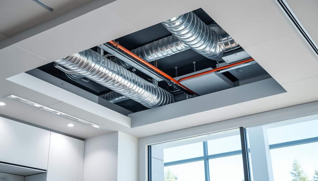 découvrez comment le faux plafond permet de dissimuler efficacement les gaines techniques tout en améliorant l'isolation acoustique de vos espaces.