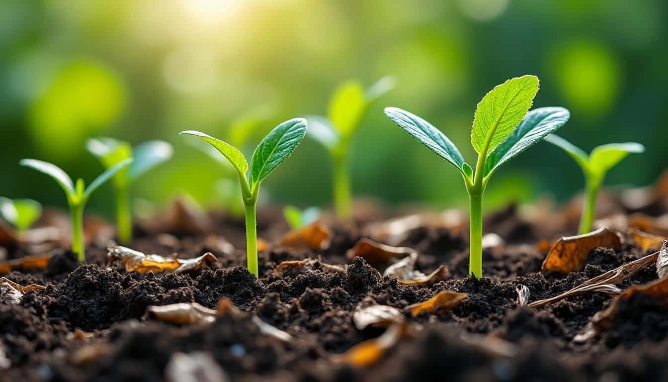 le paillage organique réduit efficacement l'évaporation de l'eau au pied des plants, favorisant une meilleure conservation de l'humidité du sol et un développement optimal des cultures.