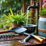 découvrez comment un récupérateur d'eau de pluie peut alimenter efficacement le nettoyage de vos outils tout en économisant l'eau.