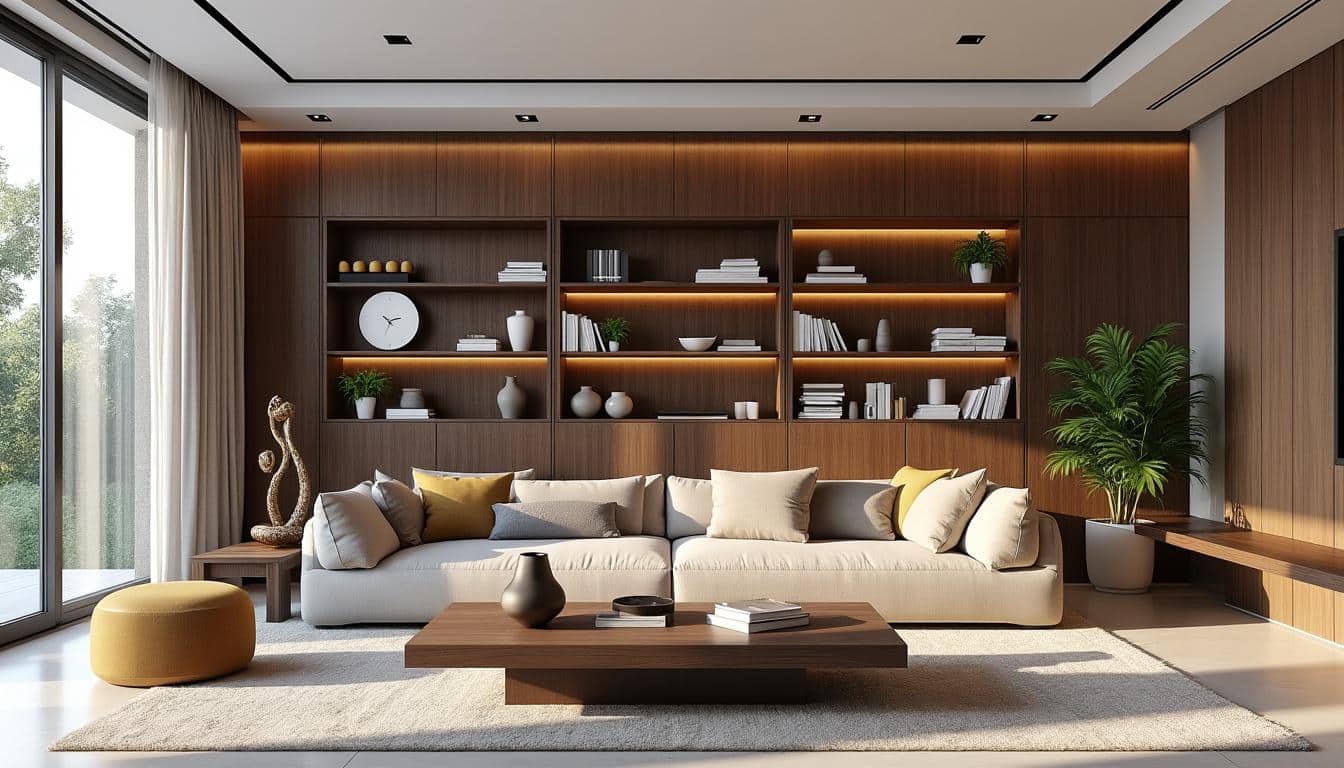 découvrez comment les étagères modulables optimisent l'organisation des bibliothèques dans les grands salons, alliant style et fonctionnalité pour un espace harmonieux.