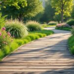 découvrez comment un chemin de bois élégant relie harmonieusement votre terrasse au fond du jardin, ajoutant charme et fonctionnalité à votre espace extérieur.
