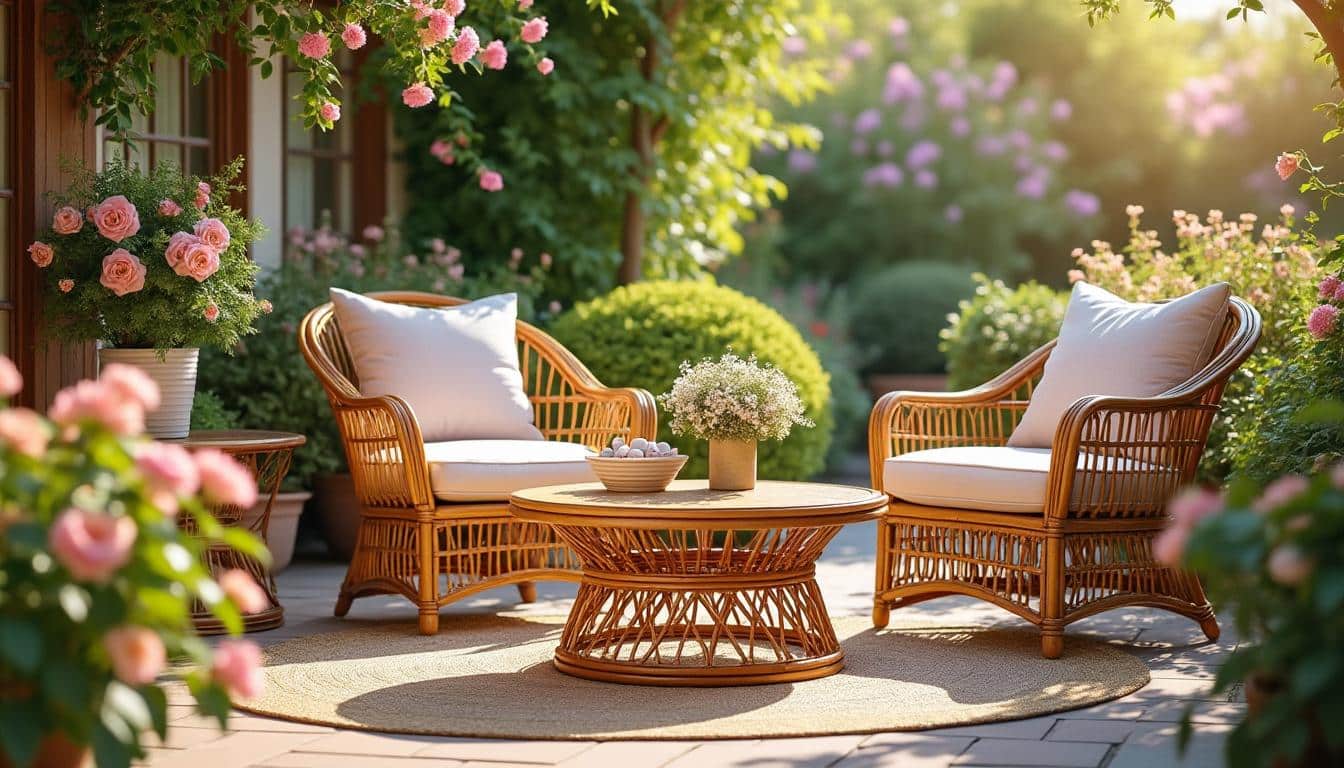découvrez comment le mobilier de jardin en rotin apporte une touche vintage élégante et chaleureuse à votre extérieur.