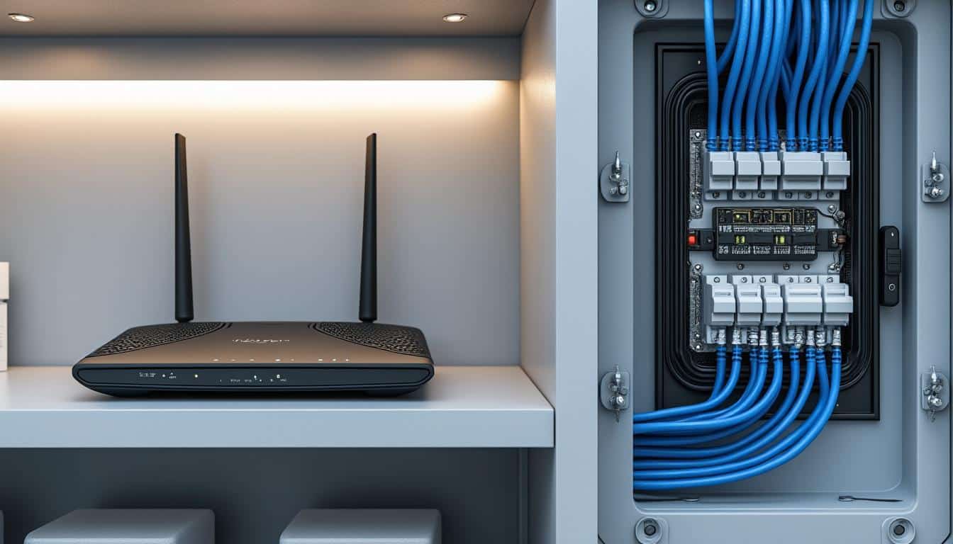 découvrez comment le placard technique centralise efficacement le routeur et l'électricité pour une organisation optimale et un accès facilité.