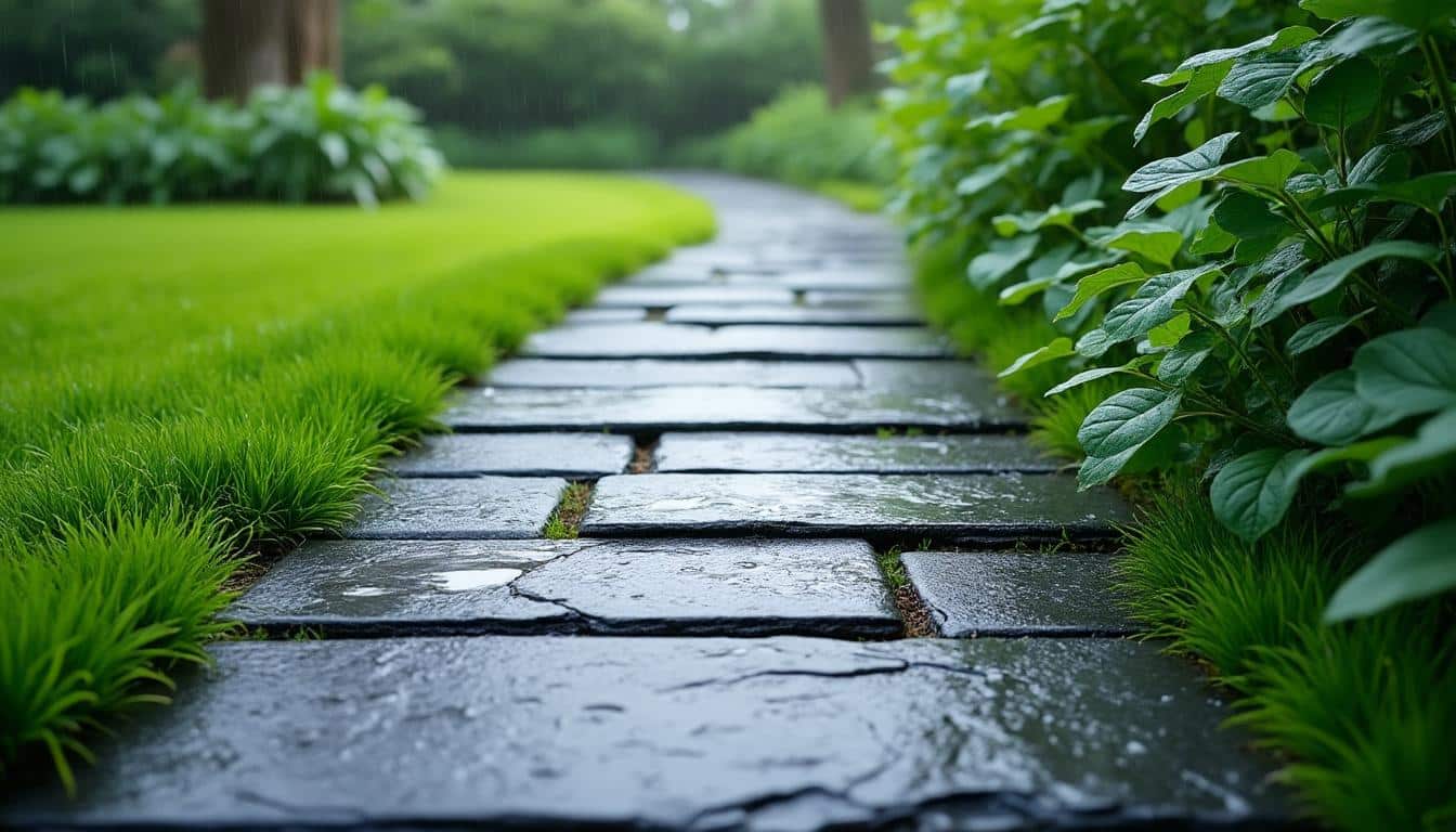 découvrez comment les dalles de jardin améliorent la circulation même sous la pluie, offrant un chemin sûr et esthétique pour votre extérieur.