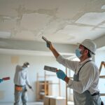 les travaux de plâtrerie permettent de lisser les plafonds endommagés après un sinistre, assurant une finition parfaite et une restauration rapide de votre intérieur.