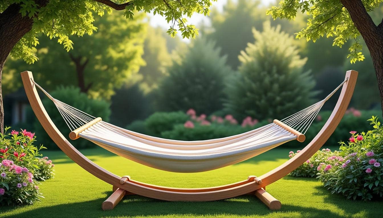 découvrez le hamac sur pied, l'accessoire idéal pour une sieste relaxante au cœur de votre jardin. profitez du confort et de la détente en plein air.