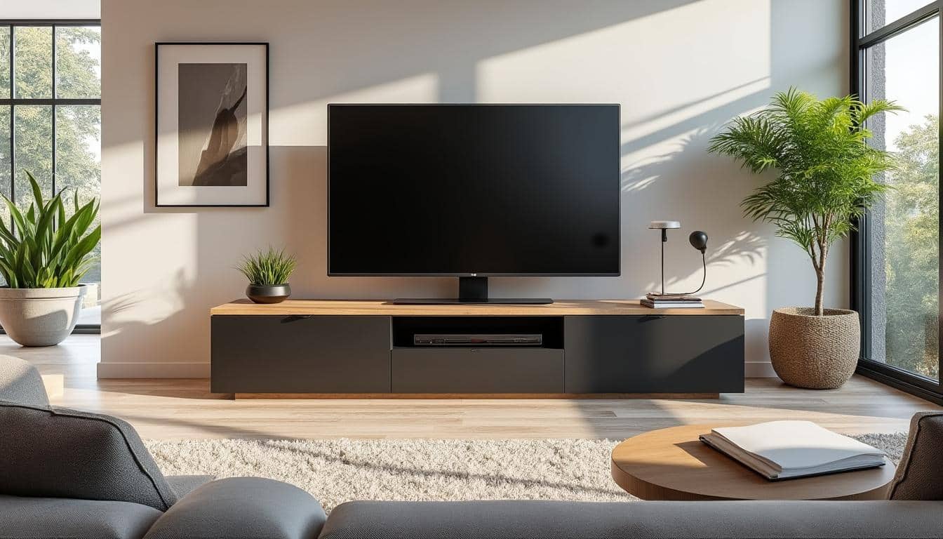 découvrez le meuble tv rotatif qui ajuste l'écran selon vos besoins pour un confort de vision optimal dans toutes les pièces.