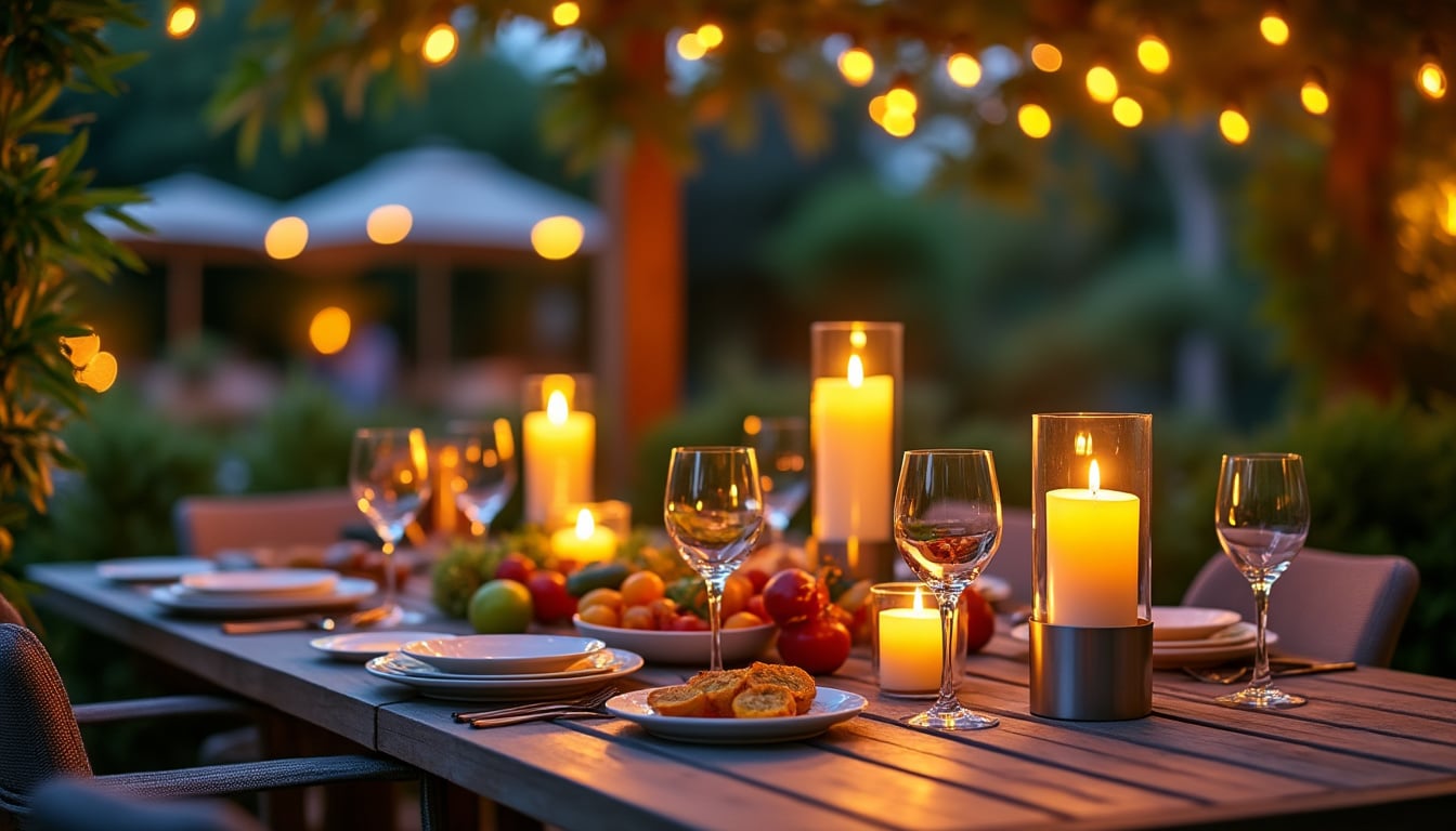 découvrez comment les bougies extérieures peuvent éloigner les insectes pour profiter d'un dîner en plein air paisible et agréable.