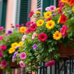 découvrez comment les jardinières suspendues apportent des touches de couleur et de vie aux balustrades de votre balcon, transformant votre espace extérieur en un véritable jardin suspendu.