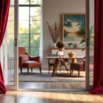 les rideaux de velours offrent une isolation phonique efficace pour réduire le bruit dans les pièces bruyantes, assurant ainsi un intérieur calme et confortable.