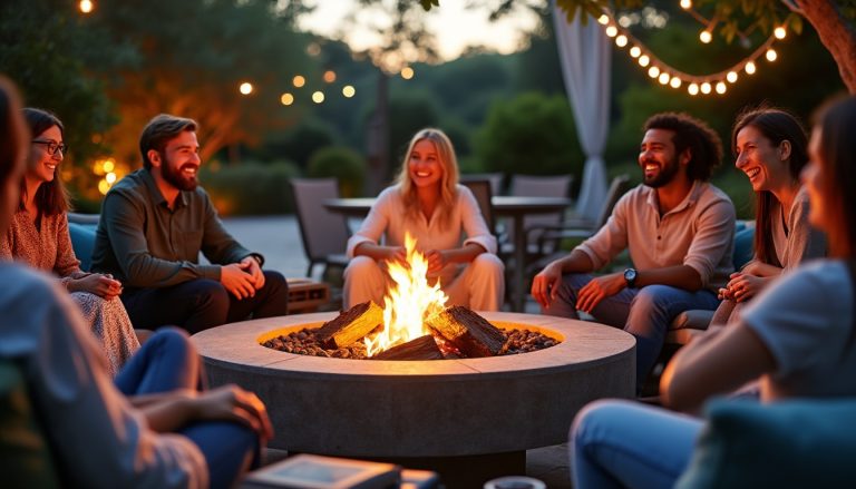 découvrez comment un foyer extérieur centralise les moments de convivialité, créant un espace chaleureux et accueillant pour partager des instants inoubliables en famille ou entre amis.
