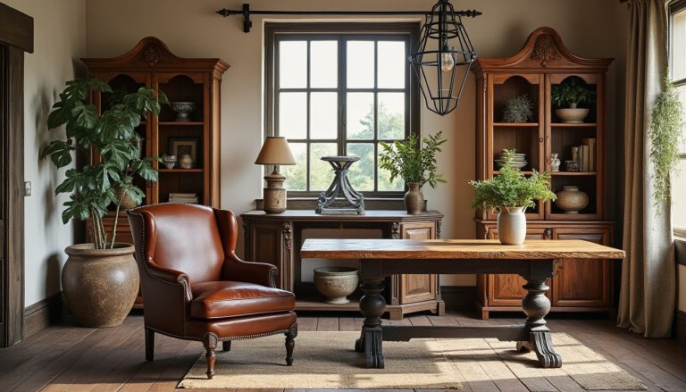 découvrez le style campagne chic alliant bois patiné et fer forgé pour une décoration chaleureuse et élégante.