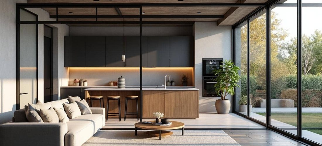 découvrez comment une verrière d'atelier sépare élégamment votre cuisine du séjour tout en laissant passer la lumière pour un espace lumineux et convivial.