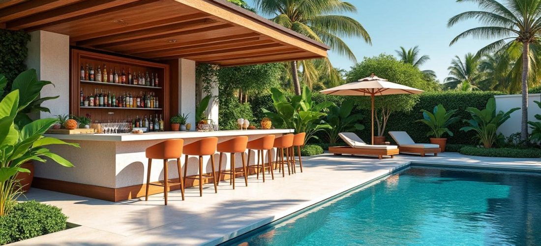 découvrez comment un bar d'extérieur simplifie le service des boissons à la piscine, pour des moments conviviaux et rafraîchissants en plein air.