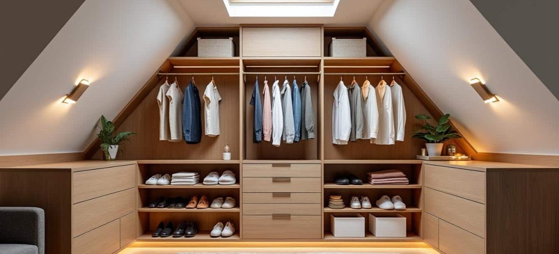 optimisez l'espace de vos chambres mansardées grâce à un dressing en sous-pente, solution astucieuse pour maximiser le rangement tout en conservant le charme de vos combles.