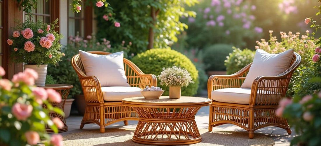 découvrez comment le mobilier de jardin en rotin apporte une touche vintage élégante et chaleureuse à votre extérieur.