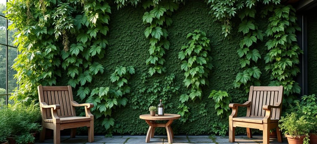 découvrez comment un mur végétal extérieur peut rafraîchir naturellement la température de votre patio tout en apportant une touche de verdure et d'élégance à votre espace extérieur.