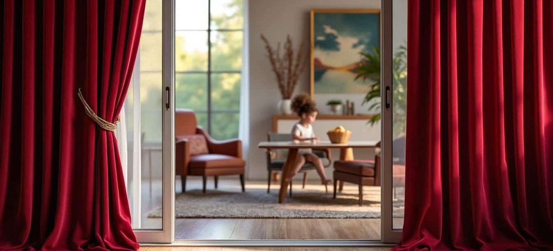 les rideaux de velours offrent une isolation phonique efficace pour réduire le bruit dans les pièces bruyantes, assurant ainsi un intérieur calme et confortable.