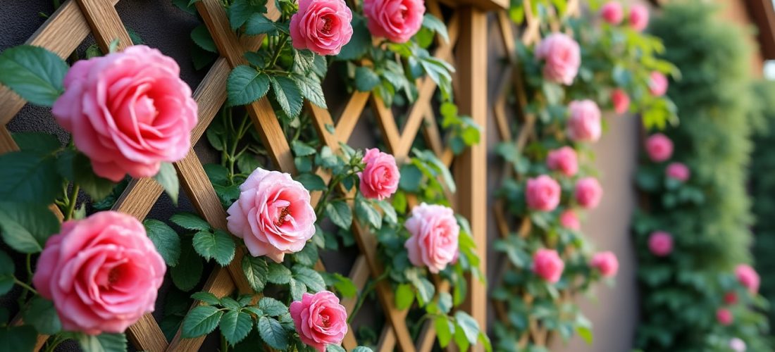découvrez comment les treillis muraux peuvent guider efficacement la croissance de vos rosiers grimpants pour un jardin harmonieux et fleuri.